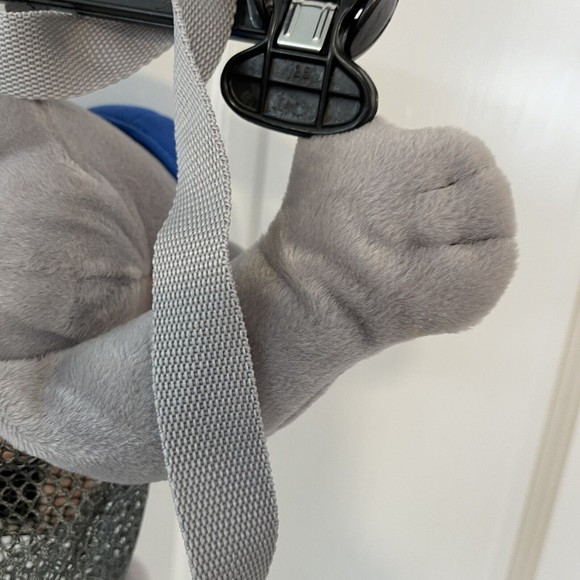 Vintage Chuck E Cheese Mesh Adjustable Gray Blue Backpack Bag Plush Prize 2002 - Picture 9 of 11